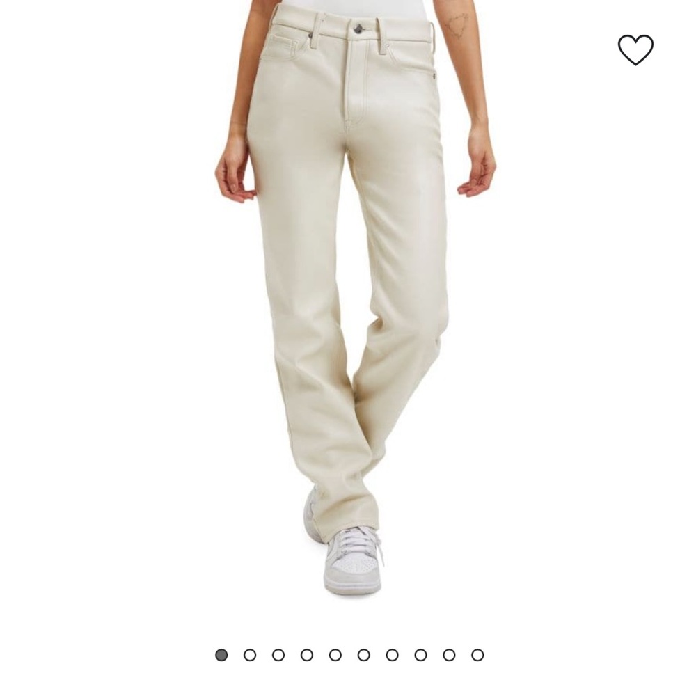 Good American Straight Leg Cream Jeans